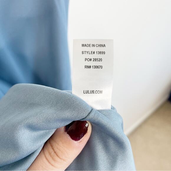 LULUS Mythical Kind of Love Dusty Blue Maxi Dress Size XS NWT - Picture 5 of 9